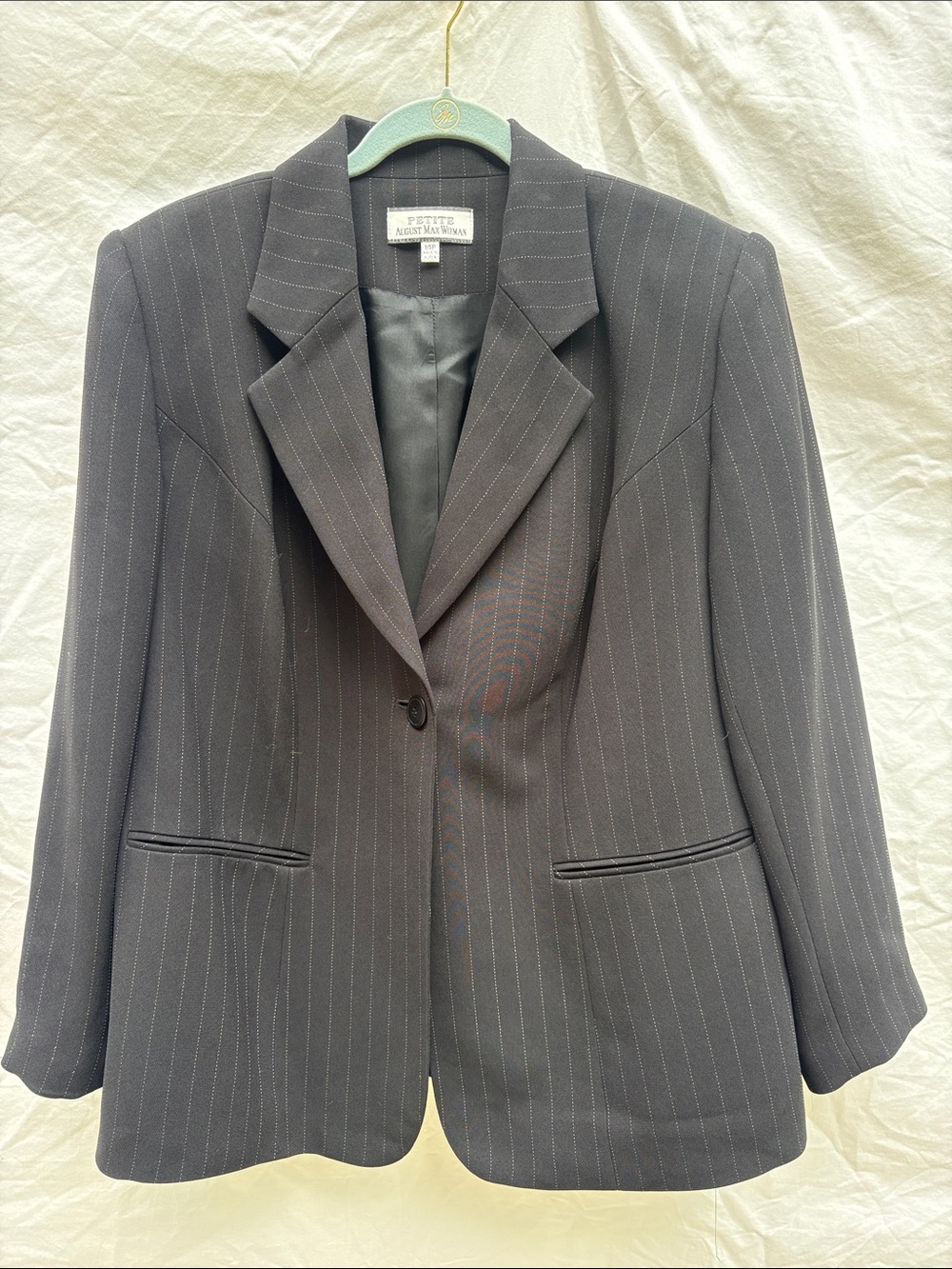 August Max Women's Charcoal Pinstripe Blazer